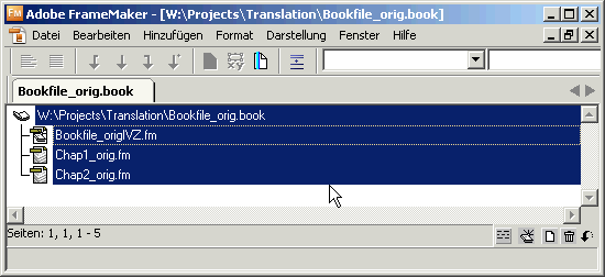 Übersetzte FrameMaker Dateien konvertieren